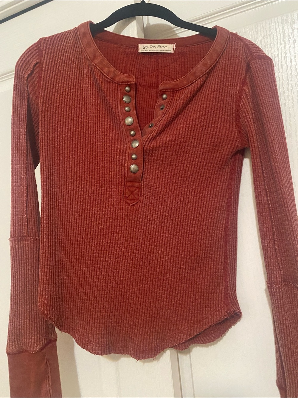 We the Free Waffle Henley with Funky Snap Buttons